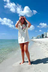 Floral Mason Jar Ivory Short Sleeve Tee
